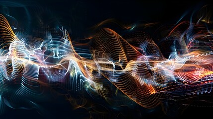 Vibrant Abstract Visualization of Dynamic Sound Wave Movement