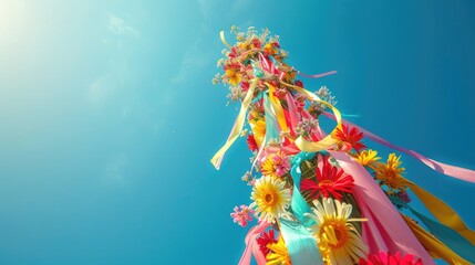 Greeting Card and Banner Design for Social Media or Educational Purpose of National Calan Mai Festival or Beltane Day Background