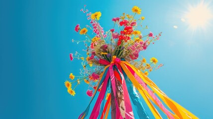 Greeting Card and Banner Design for Social Media or Educational Purpose of National Calan Mai Festival or Beltane Day Background