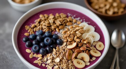 Fototapeta premium oatmeal with berries
