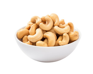 Fototapeta premium cashew nuts in a bowl on a transparent background. Generative AI