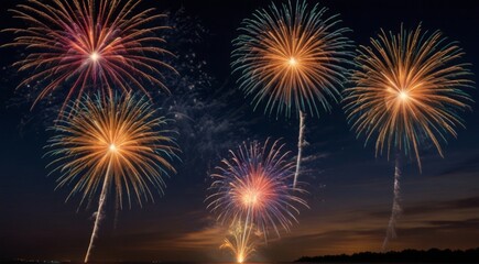 fireworks in the night sky