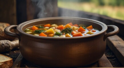 cooking pot with vegetables
