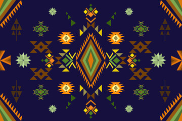 Ethnic Aztec geometric traditional seamless pattern. Native style design for fabric, clothing, wallpaper, illustration, printing, interior, home decor, decoration, background, embroidery, ornament