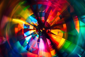 Mesmerizing Kaleidoscope of Vibrant Prismatic Light Refraction and Spectrum
