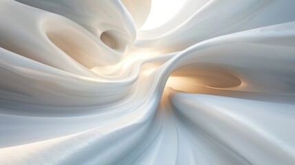 Obraz premium shade of abstract curving digital clay forms in an empty environment background.