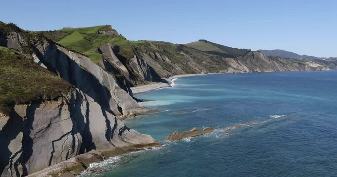 North coast of Spain, views from Zumaia.
Deba Zumaia coastal protected biotope.