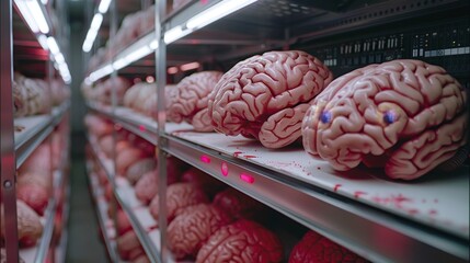 Evil red AI brain in the data center