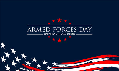 Armed forces day in United States of America . Celebrated in the United States to honor the services of all forces for the country vector design.