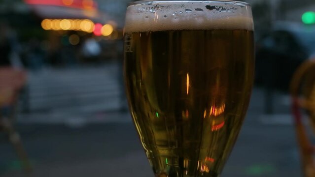 Close up on a beer in Paris, France