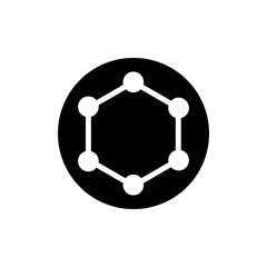 Molecule Icon vector. Chemistry illustration sign. Scientific symbol. Chemical bonds logo.