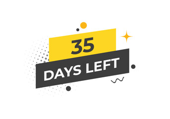 36 days to go countdown template. 36 day Countdown left days banner design. 36 Days left countdown timer
