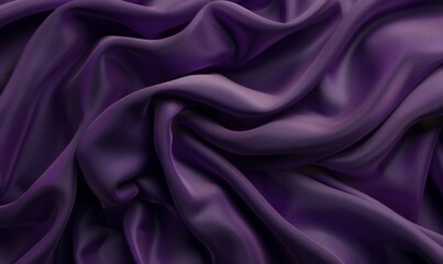 Purple fabrics folded around, wrinkled cloth background.