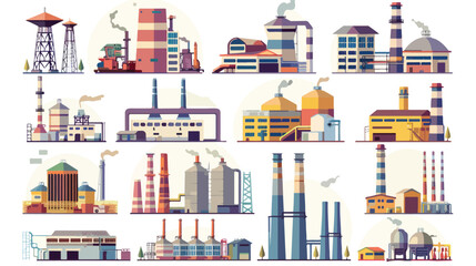 Factory icons over white background vector illustration