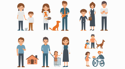 Family icons over white background vector illustration