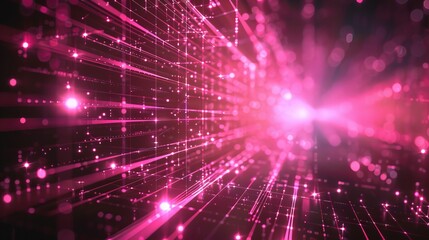 Naklejka premium ピンクに光るデジタルイメージ,Generative AI AI画像