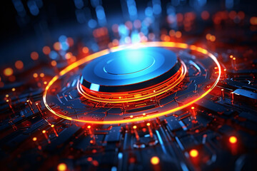 3D technological sense blue glowing science fiction e-commerce display stand simple creative space scene background material