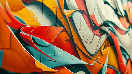 An analysis of the visual elements in a graffiti piece, focusing on shapes, lines, and overall composition.