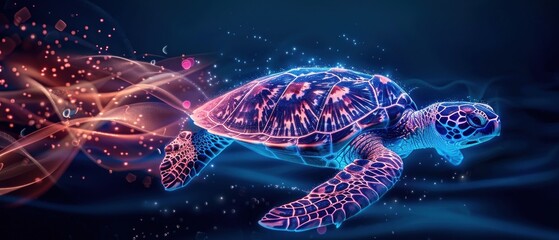 A serene turtle, surrounded by a gentle aura, symbolizes steady and reliable customer ratings in minimalist form.