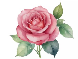 pink rose isolated on white