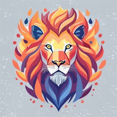 Obraz premium a artwork lion with fur that looks like flames