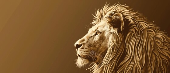 The regal lion, outlined in majestic radiance, symbolizes excellence in service through minimalist design.