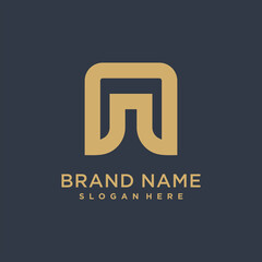 Abstract letter M modern logo type