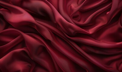 Fototapeta premium maroon fabrics folded around, wrinkled cloth background.