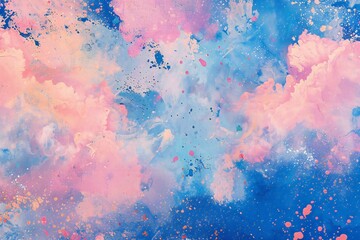 Abstract watercolor background with colorful splashes,  Hand-drawn illustration