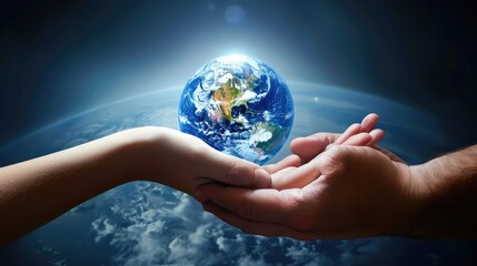 A spiritual concept of divine love and care conveyed through a helping hand image. 