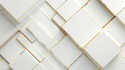 Modern design, white rectangles with golden lines texture background