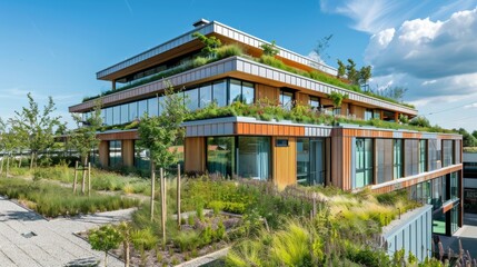 Obraz premium Eco green building architecture concept.