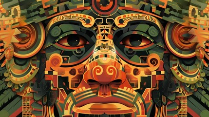 Obraz premium AZTEC CONCEPT ILLUSTRATION