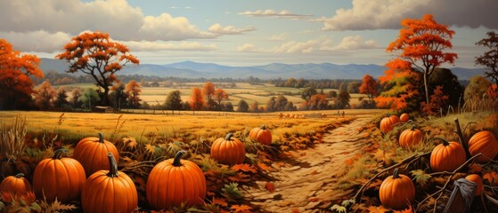 Pumpkin patch, autumn blend, harvest motif