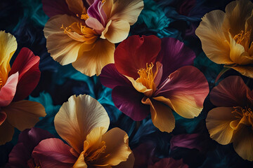 Multicolored floral background, Abstract flower petals wallpaper