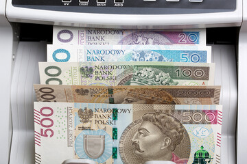 Polish Zloty in a counting machine
