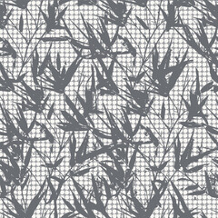 Seamless pattern with tree branches and leaves for surface design and other design projects. modern trend drawing in line art style