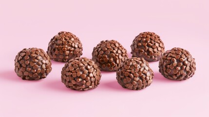 chocolate on pink background