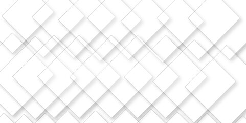 White geometric overlapping square pattern. Vector illustration technology background with shadow. Modern minimal and clean white background with realistic line. light silver background modern design.