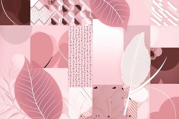  pink background with a pink and white leaf and a text that says'love '