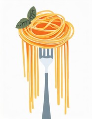 Spaghetti auf Gabel