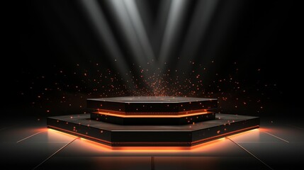 Dynamic 3D podium, spotlight for the latest product
