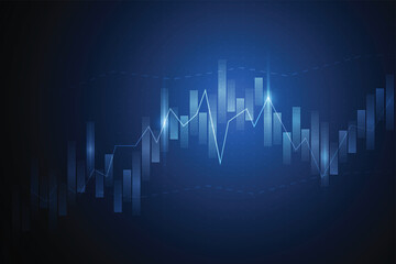 Business candle stick graph chart of stock market investment trading on white background design. Bullish point, Trend of graph. Vector illustration