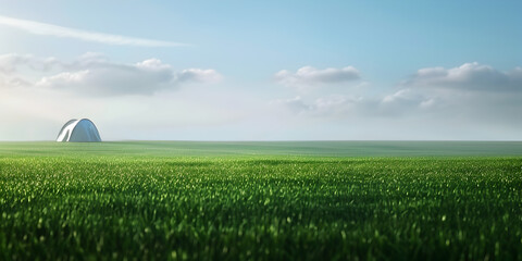 Green Grassy Field, Field of green grass and sky
