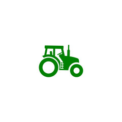 Tractor green icon isolated on white background