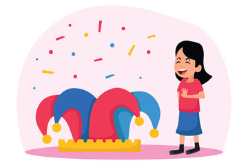 April Fools Flat Illustration Design