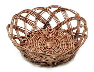 wicker basket isolated, png file