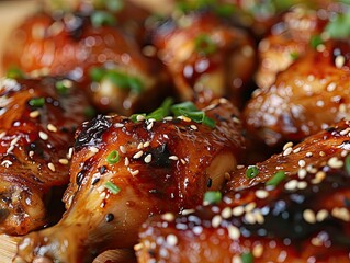 Yummy baked chicken wings coated in tasty teriyaki sauce! Ready to be enjoyed as a flavorful snack or meal 