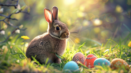 benny rabit in picture red pink yellow arts green grass