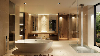 Stylish interior of modern bathroom